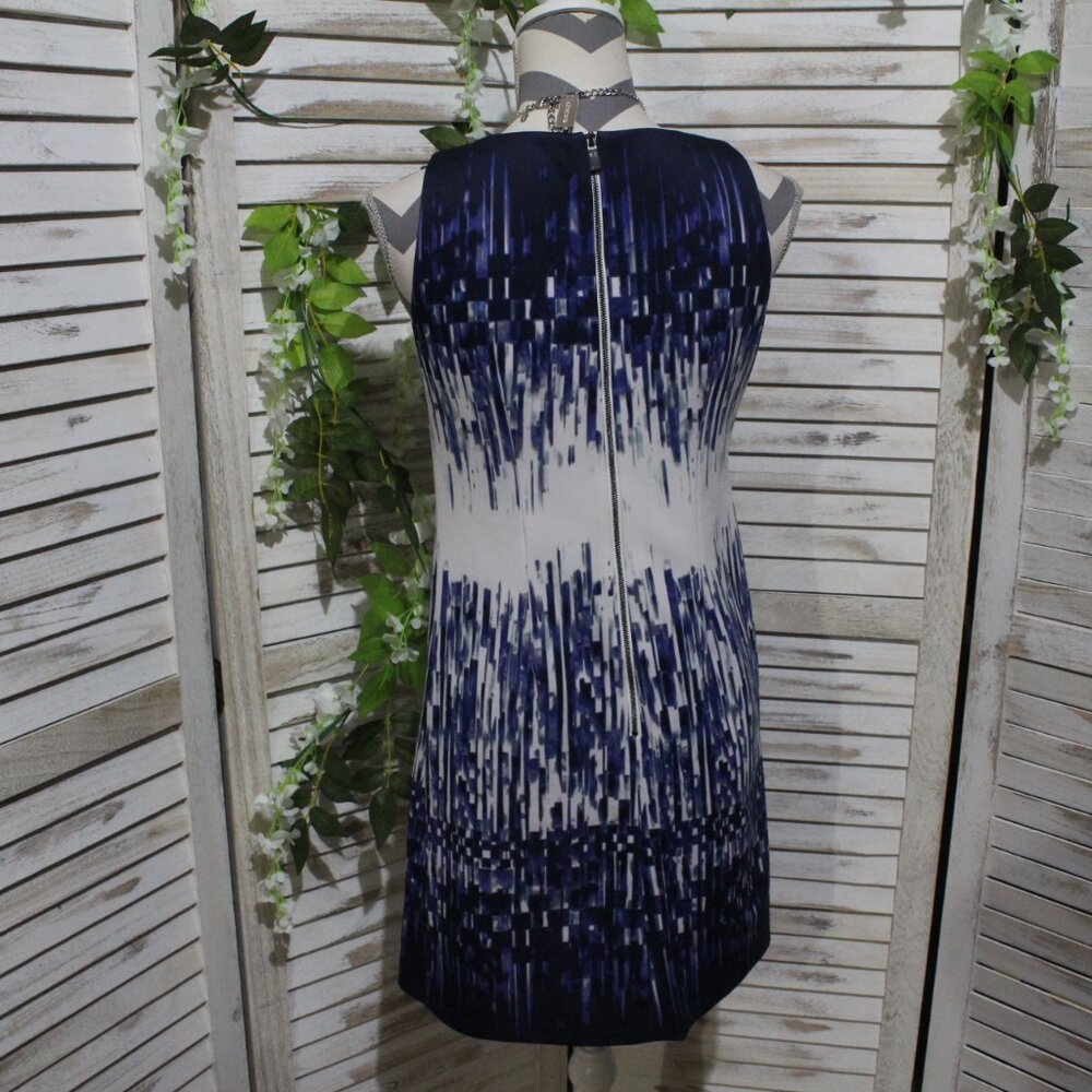 Vince Camuto Blue White Knee Length Sheath Dress (36) - Picture 8 of 16